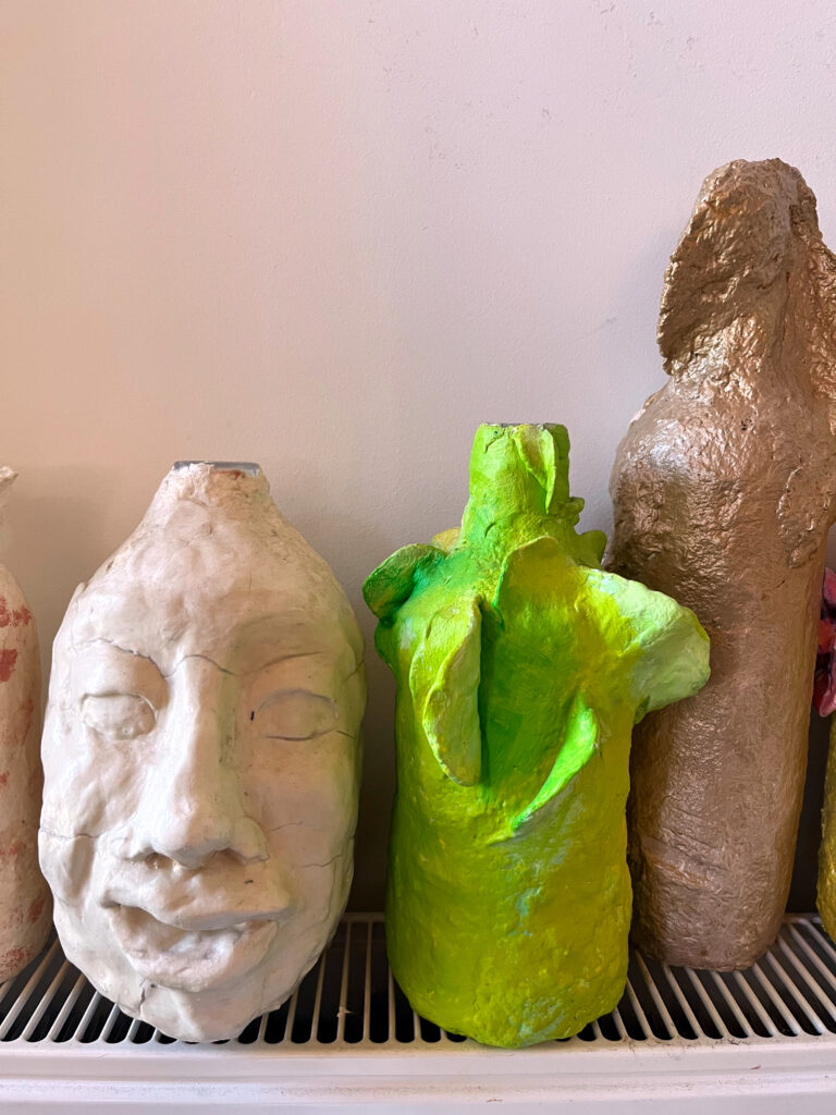 Eco Art - Handpainted Papier Mache Bottles
