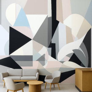 Artdeco Geometric Mural on Wall