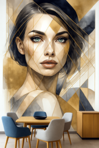 Beauty in Geometric Style -Mural on Wall