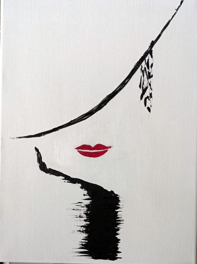 Lady in black - painting Otilia ionela